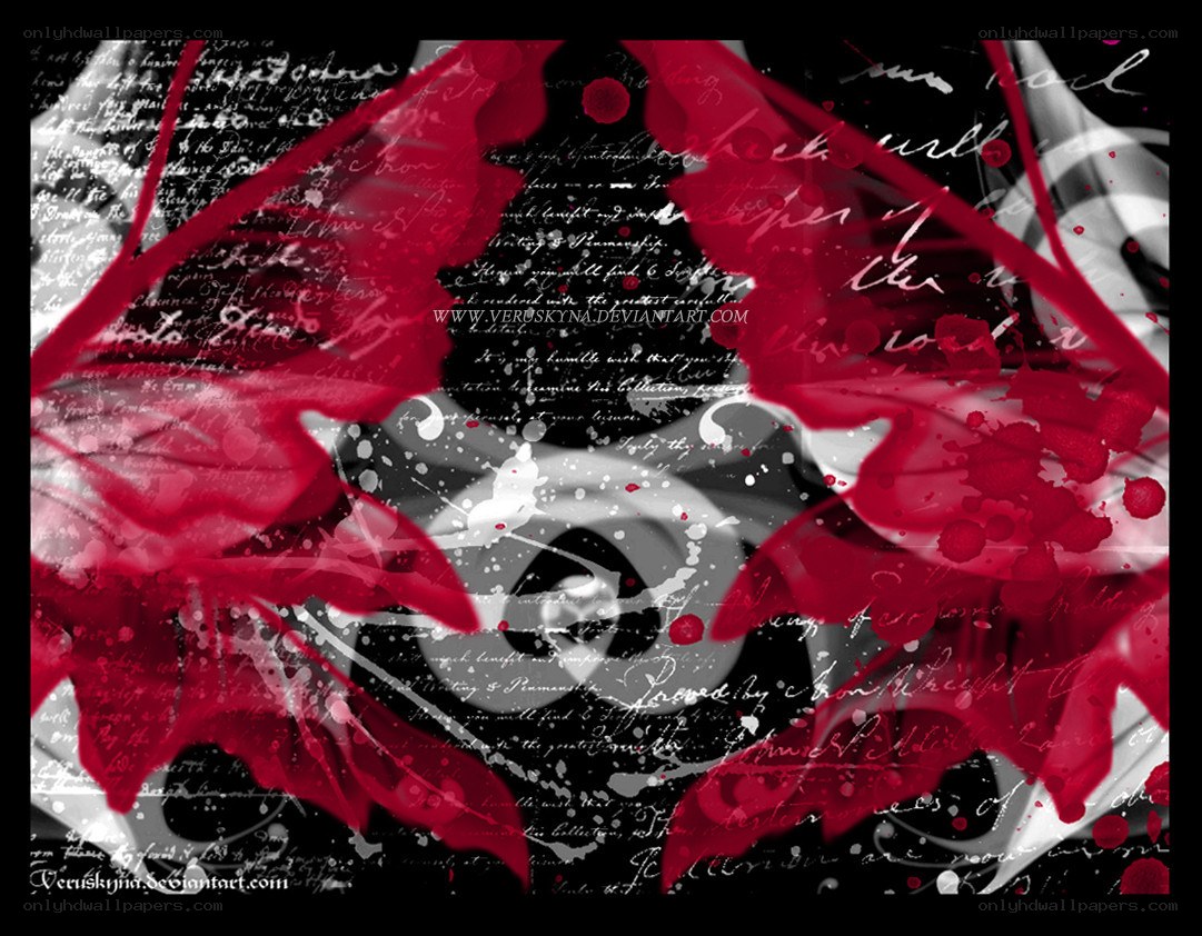 Red floral abstract design