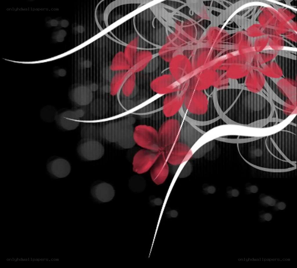 red floral abstract design