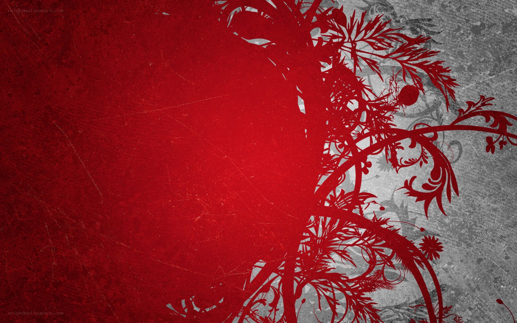 red floral abstract design