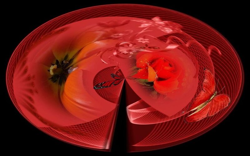 Red Floral Abstract Design — Dreamy