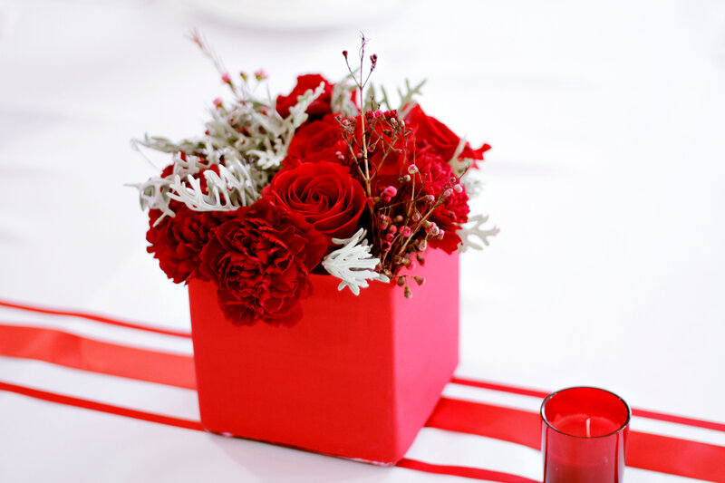 Red Floral Arrangement — Festive