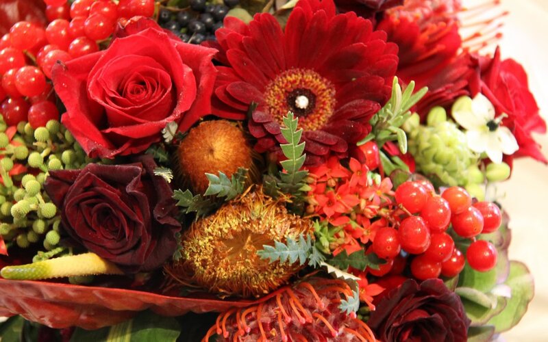 Red Floral Bouquet — Festive