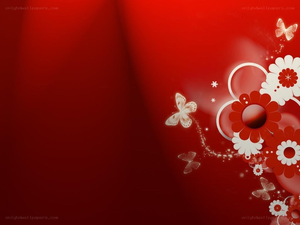 red floral butterfly design
