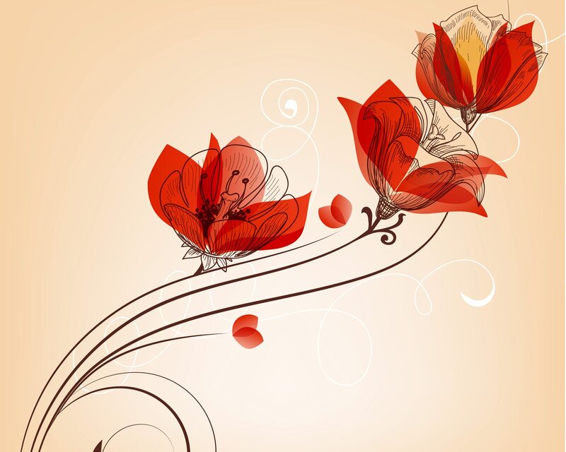 Red floral design background