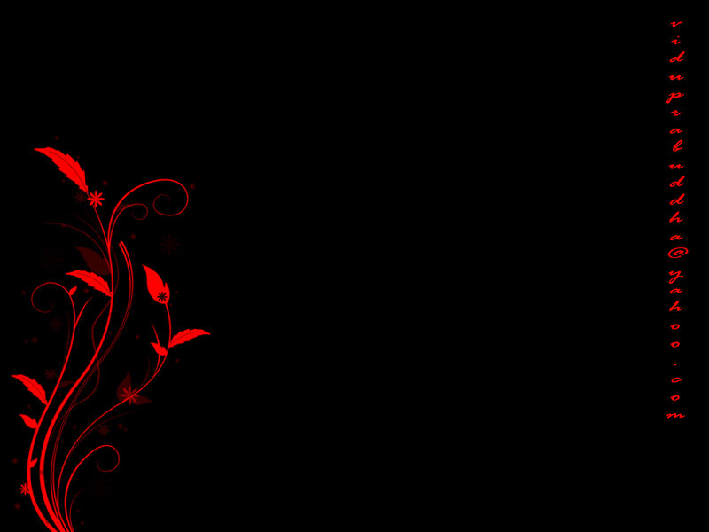 Red Floral Design — Black