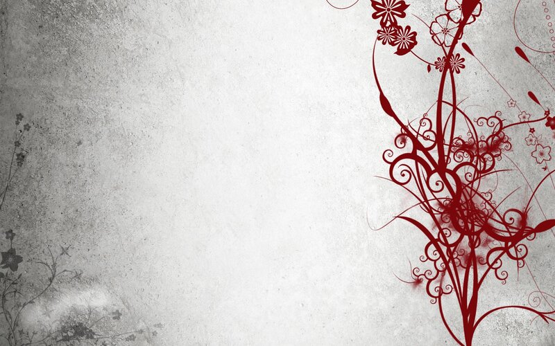 Red Floral Design — Decorative, Digital Art