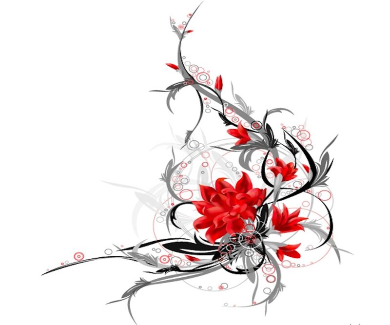 Red Floral Design — Decorative