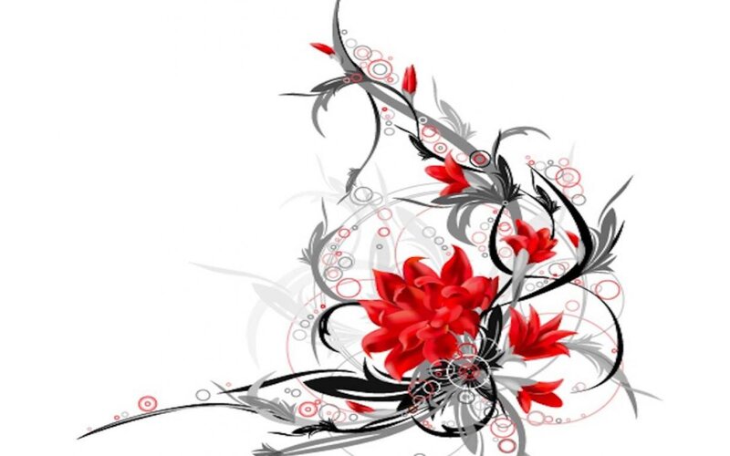 Red Floral Design — Elegant