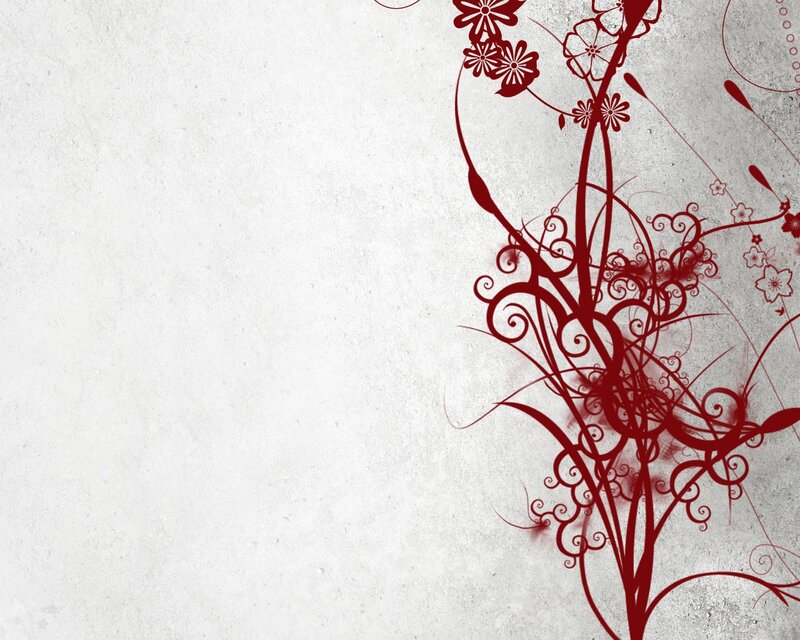 Red Floral Design — Elegant, Vector Art