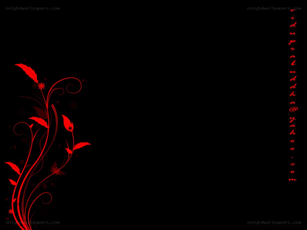 red floral design on black