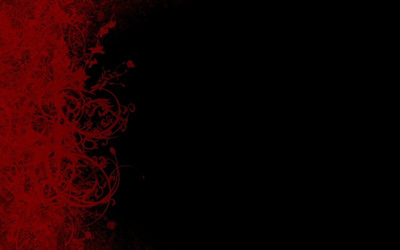 red floral design on black