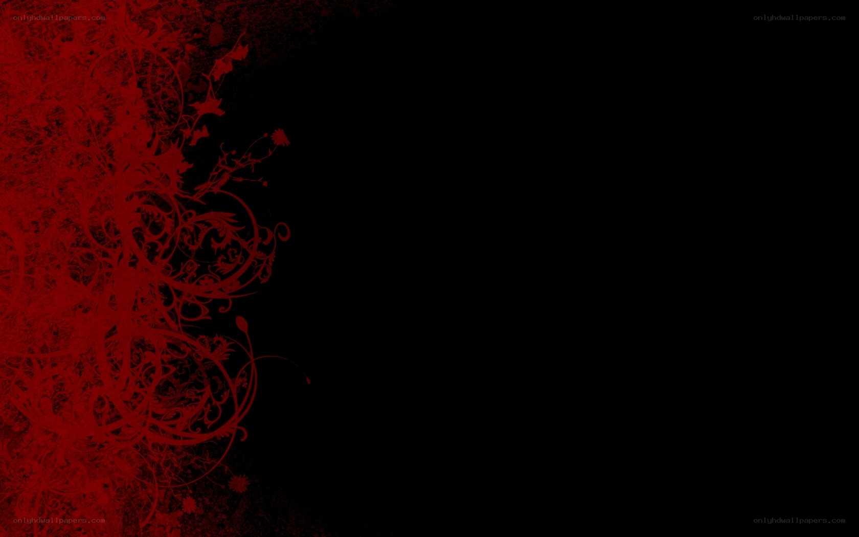 red floral design on black