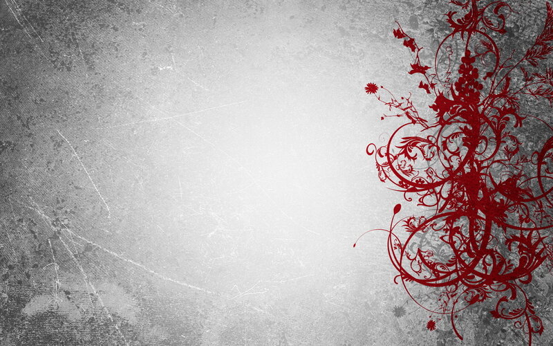 red floral design on grunge background
