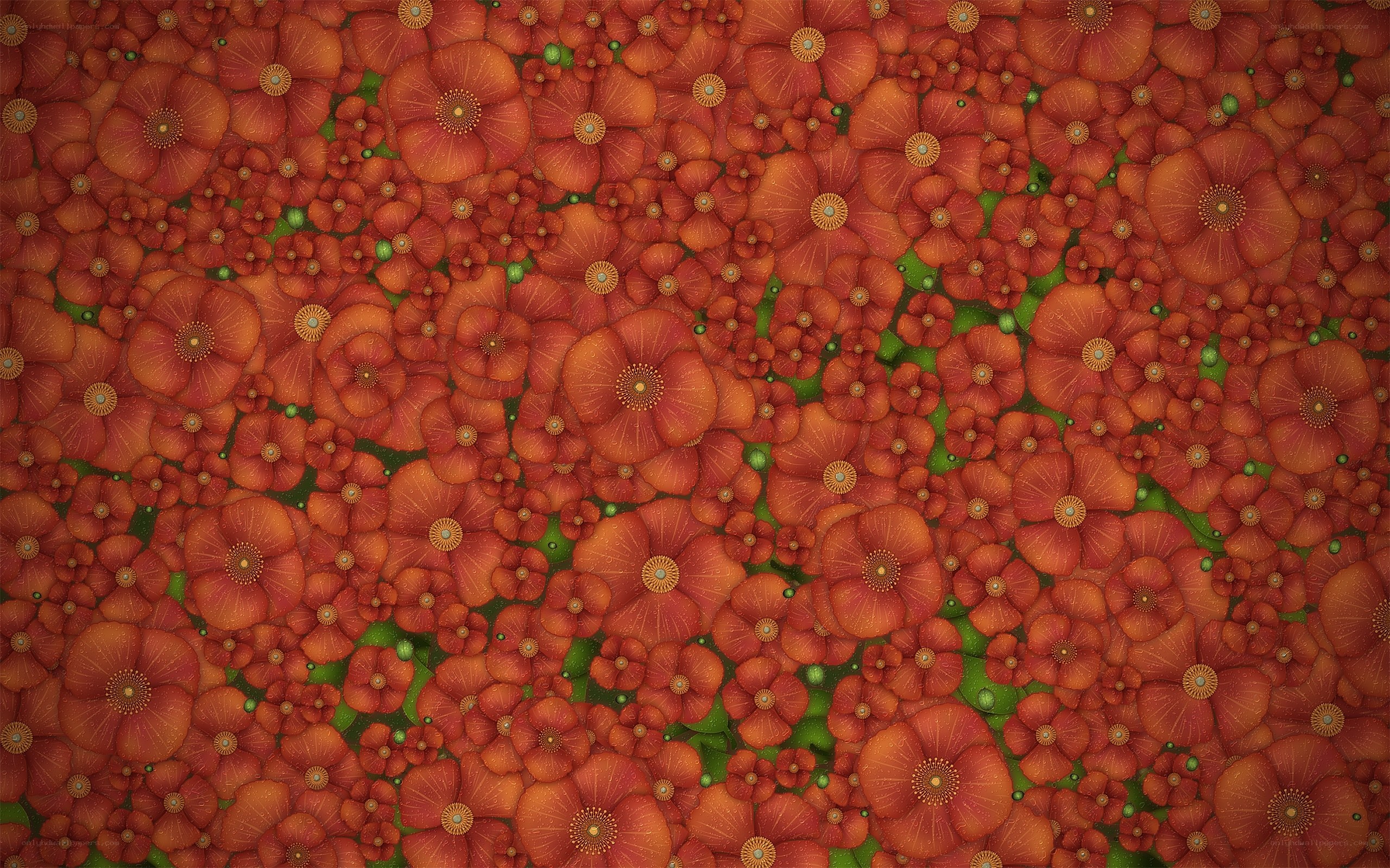 Red floral fractal pattern