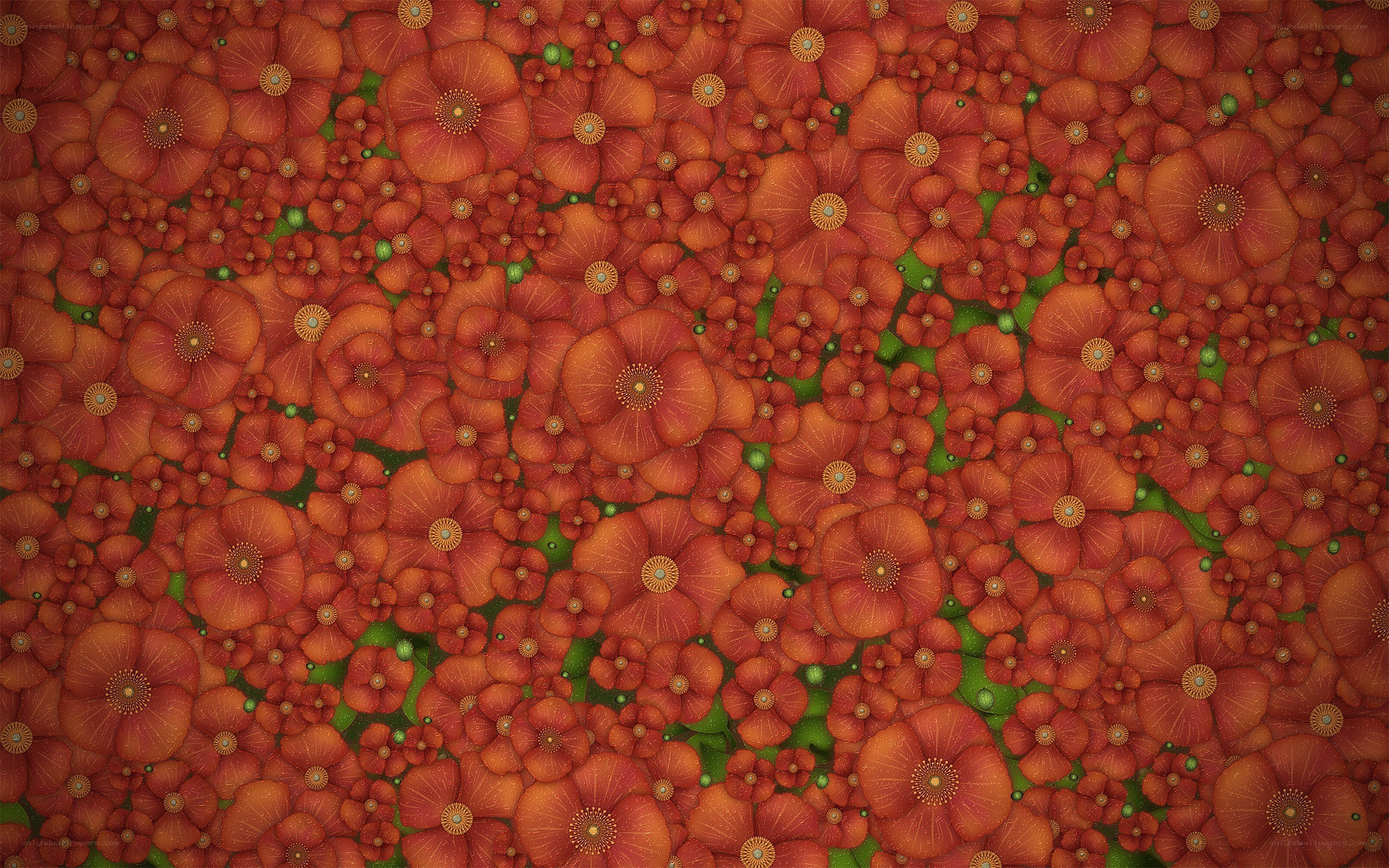 Red floral fractal pattern