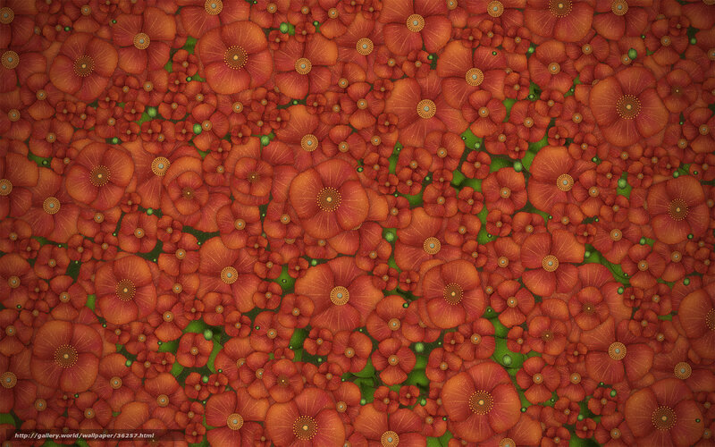 Red floral fractal pattern