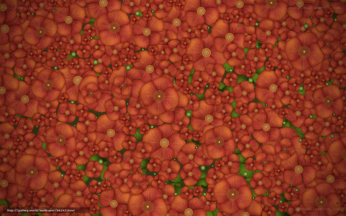 Red floral fractal pattern