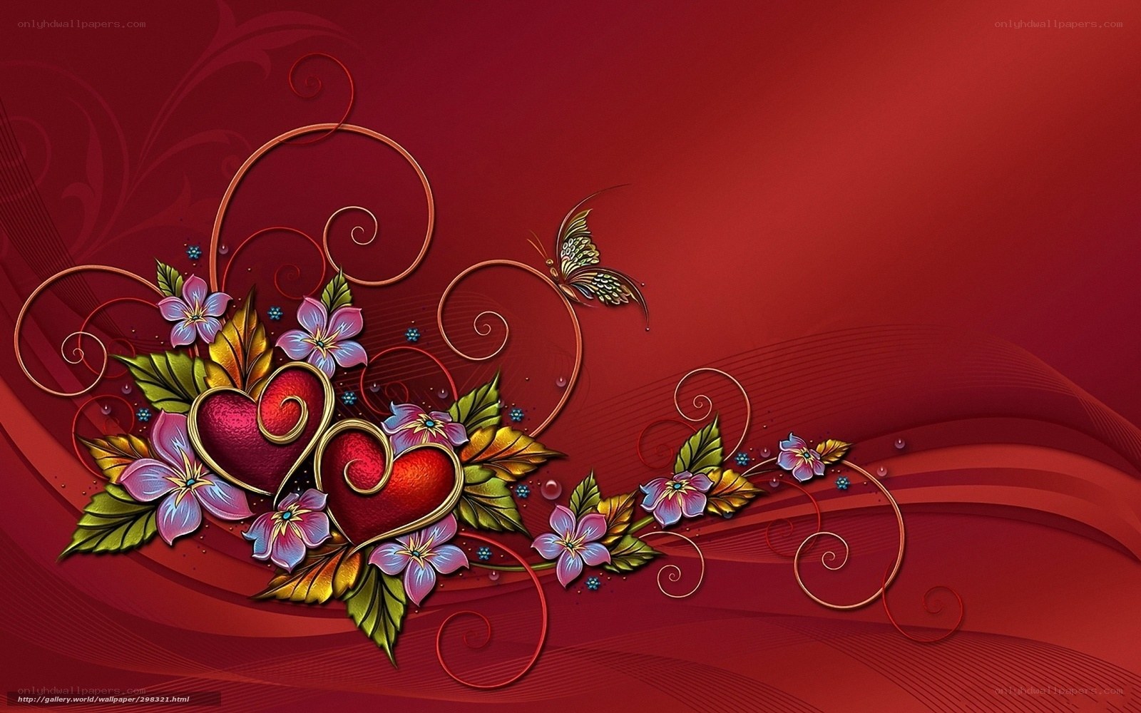 Red floral heart design