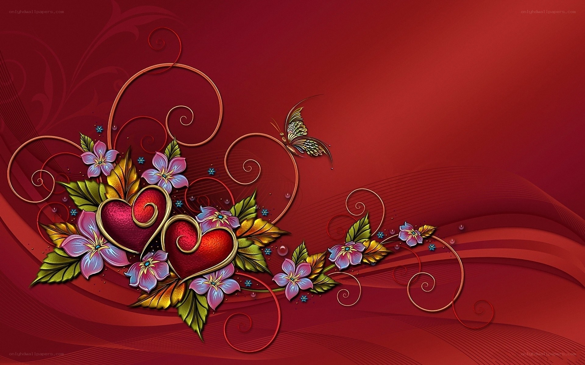 Red floral heart design