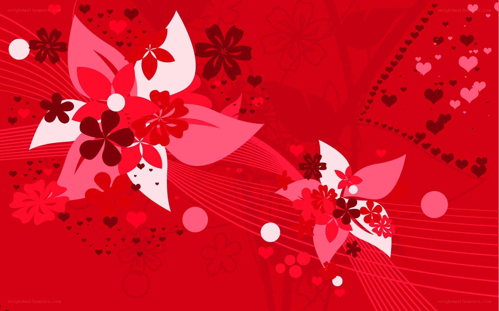 red floral heart pattern
