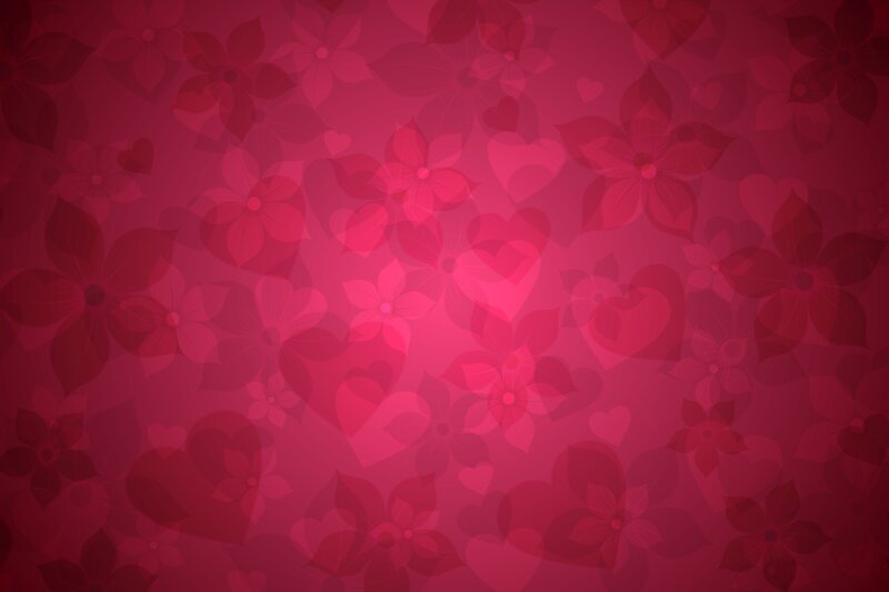 red floral heart pattern