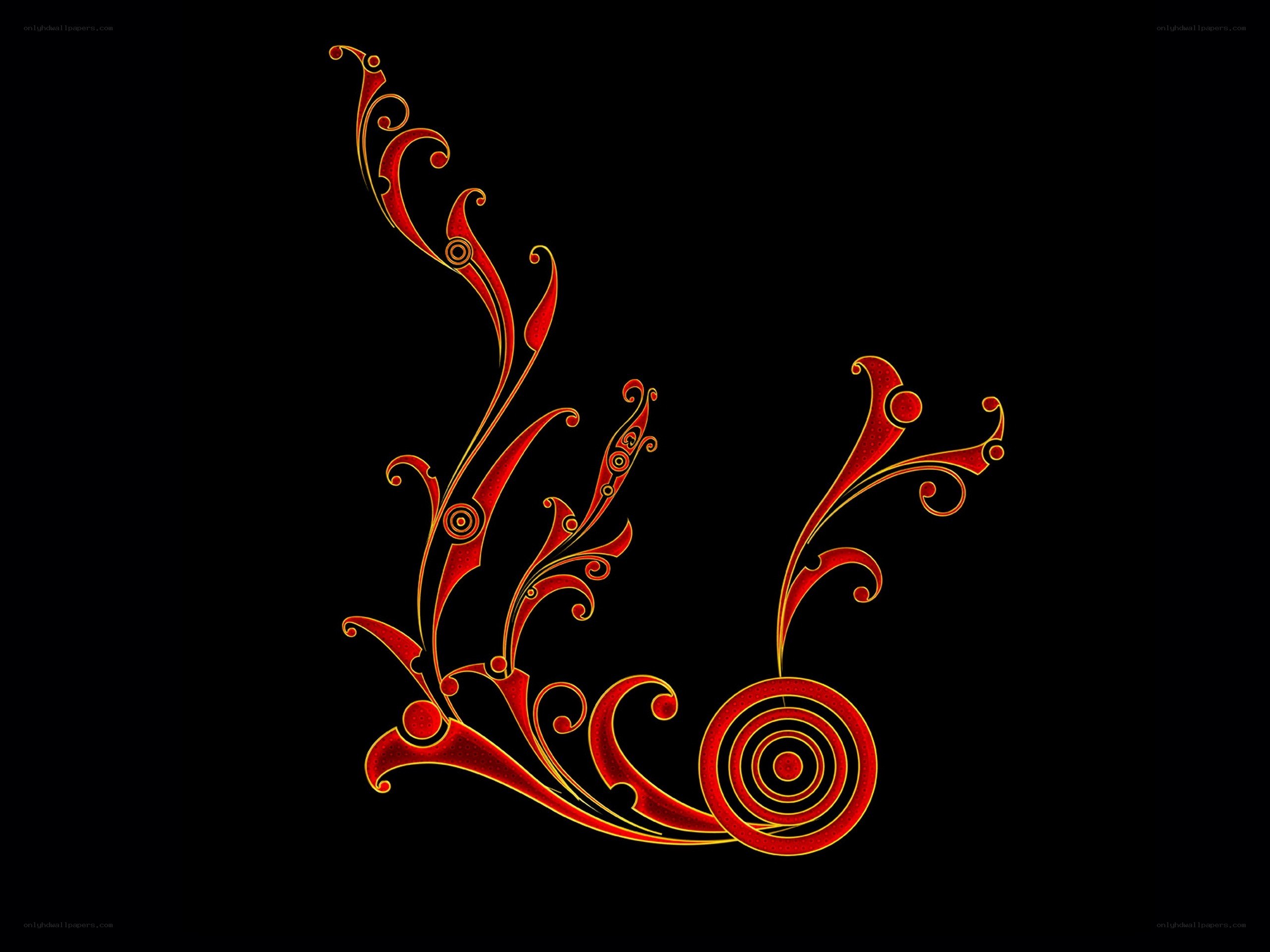 red floral ornament design