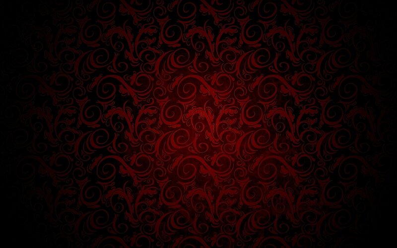 Red Floral Pattern — Black, Dark