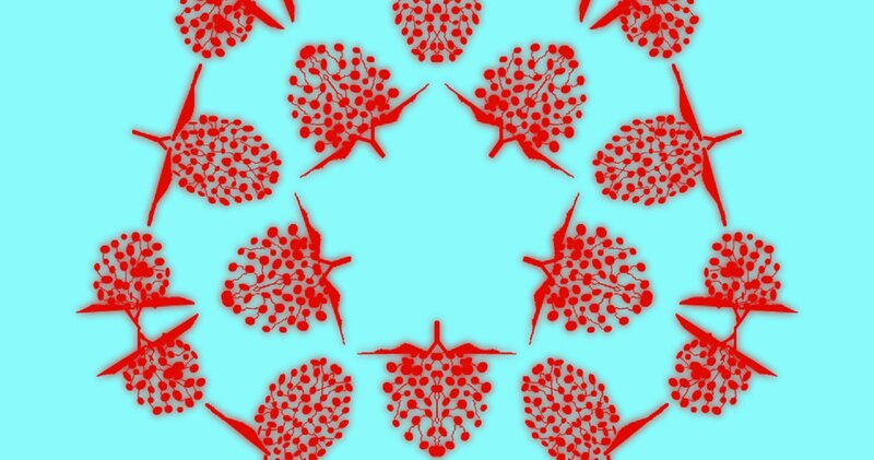 Red Floral Pattern — Calm, Vector Art