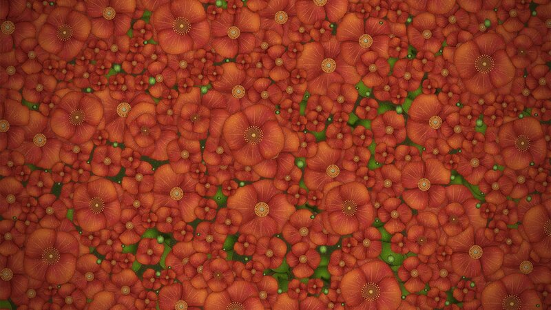 Red Floral Pattern — Dense