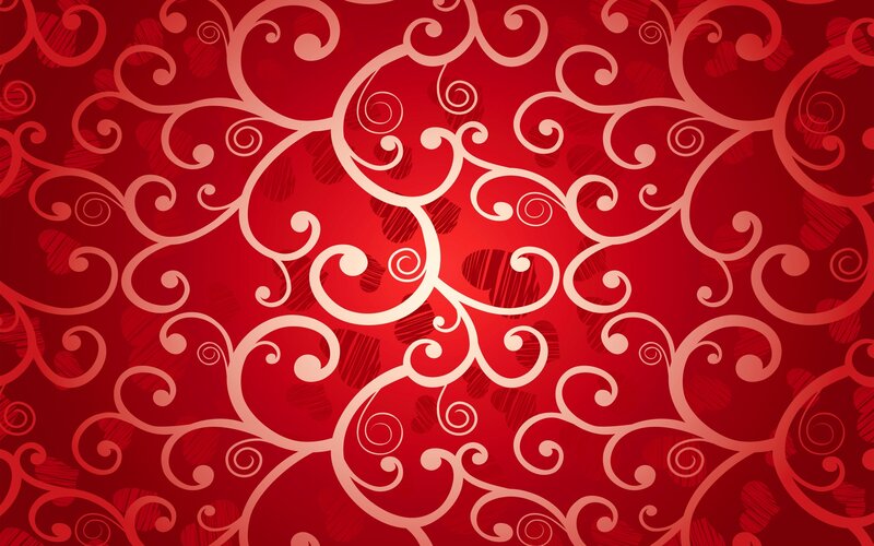 Red Floral Pattern — Ornate, Vector Art, Swirls