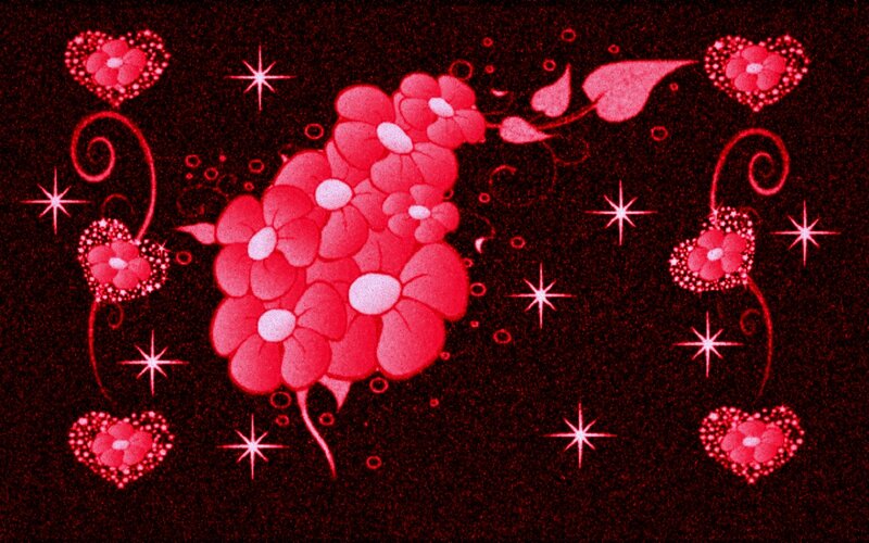 Red Floral Pattern — Romantic