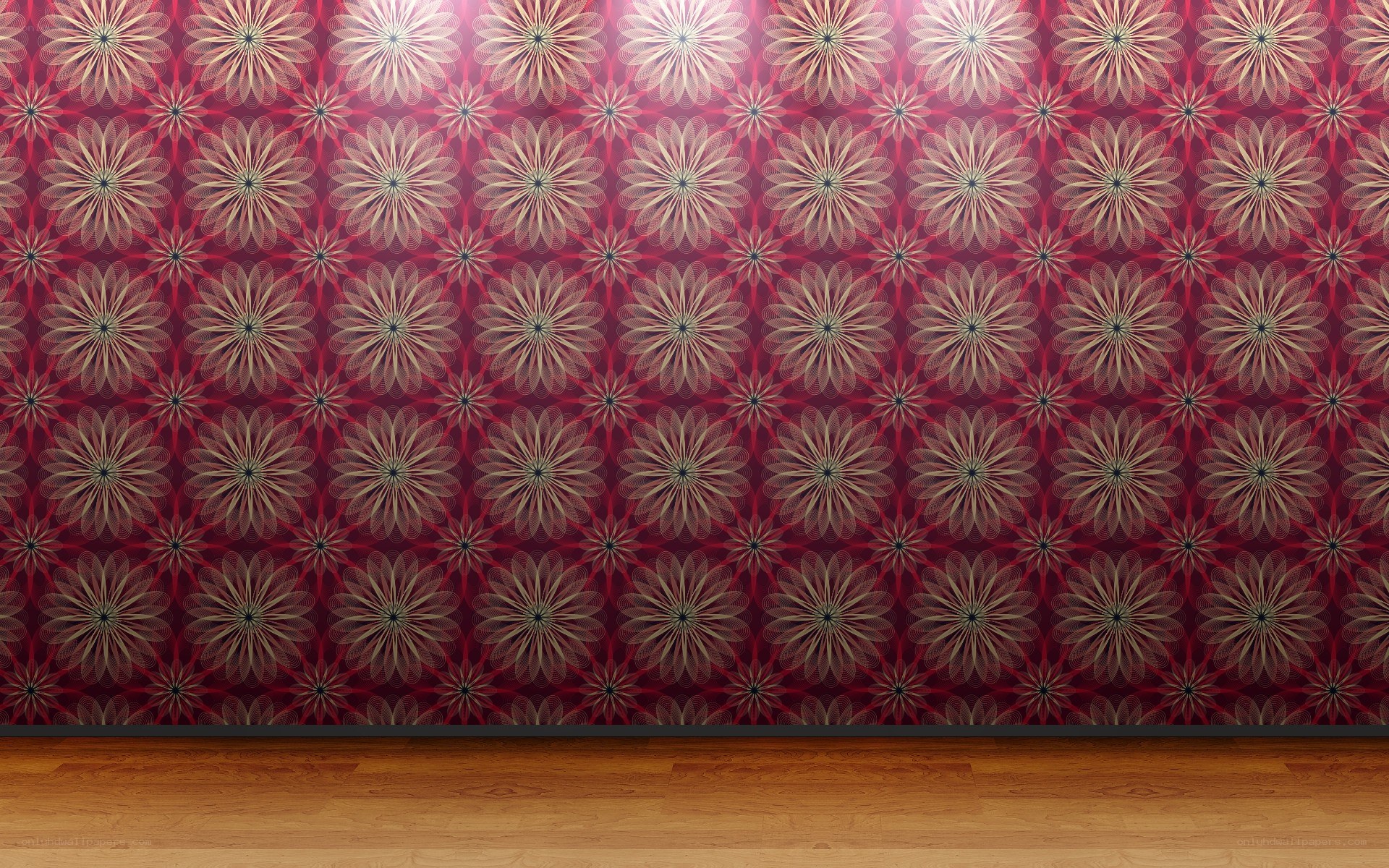 red floral pattern wallpaper