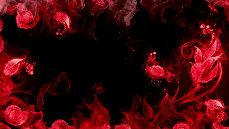 Red floral smoke design