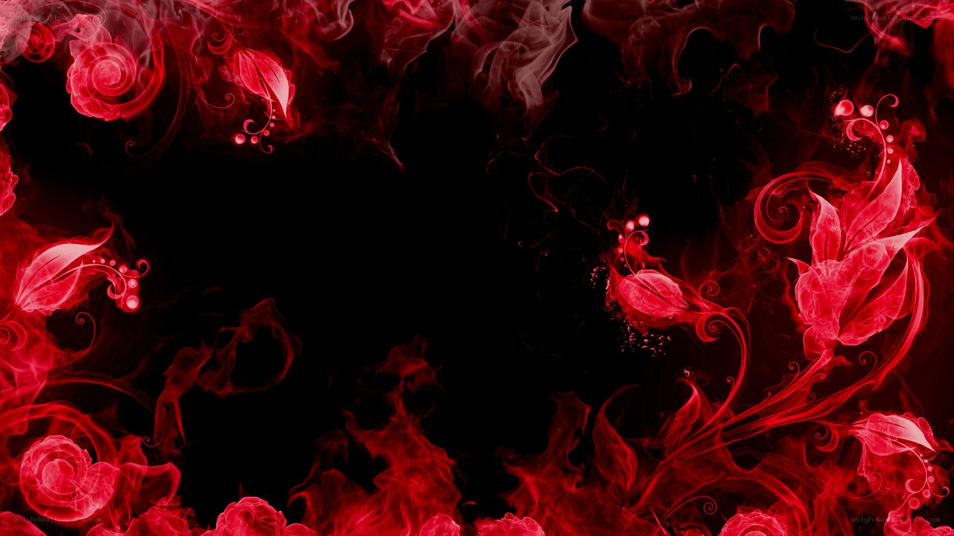 Red floral smoke design