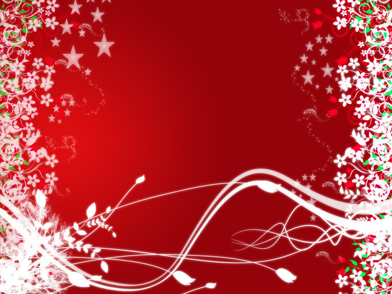 red floral star background