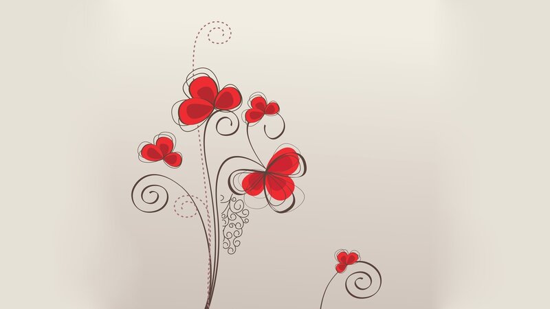 Red floral swirl design