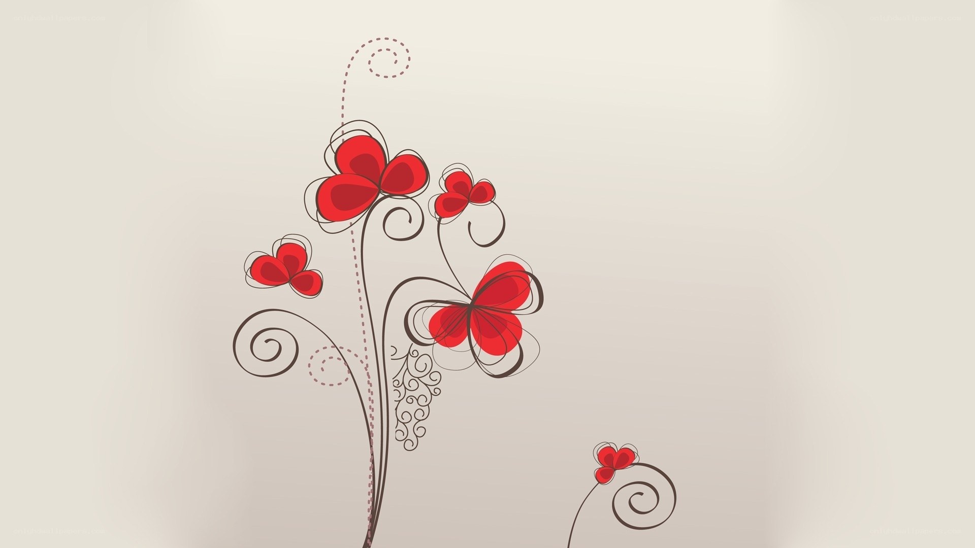 Red floral swirl design