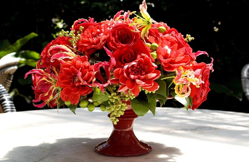 Red Flower Arrangement — Vibrant