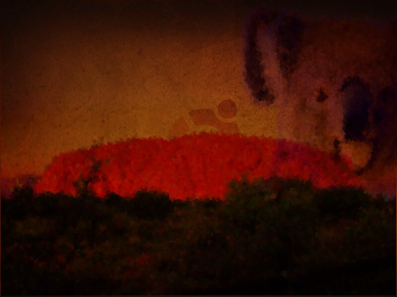 Red Flower Field at Dusk