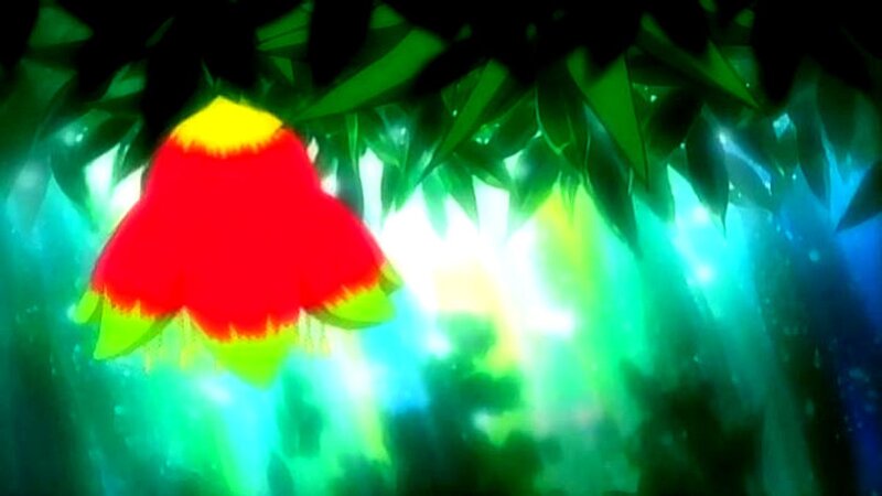 red flower in forest
