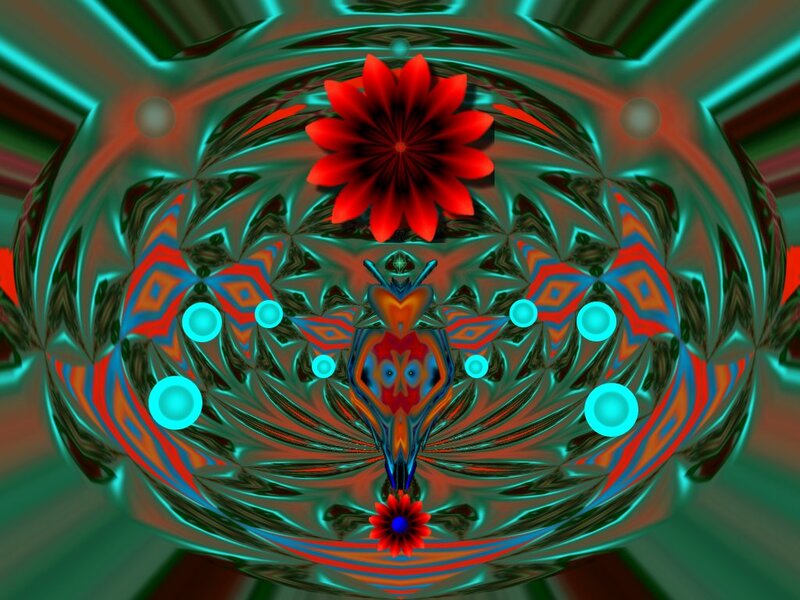 Red Flower in Fractal Design