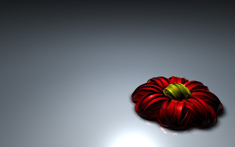 Red flower sculpture