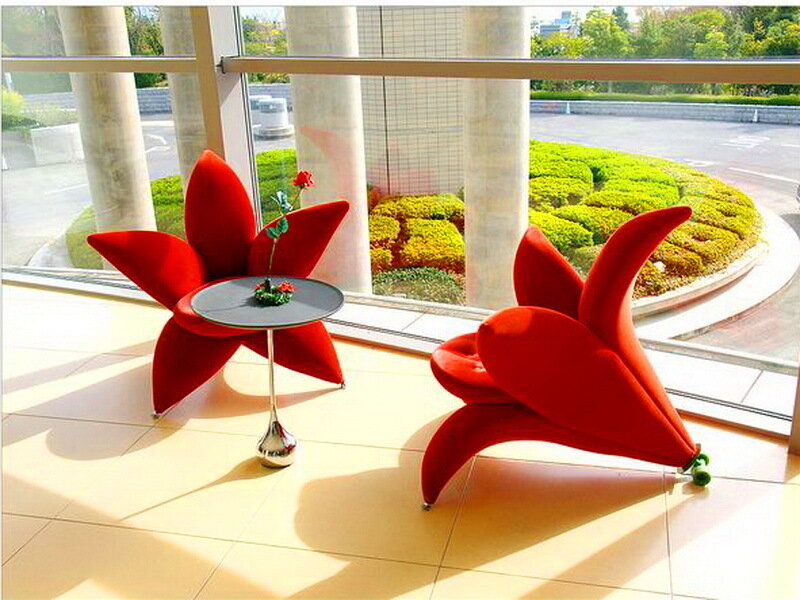 Red Flower-shaped Chairs