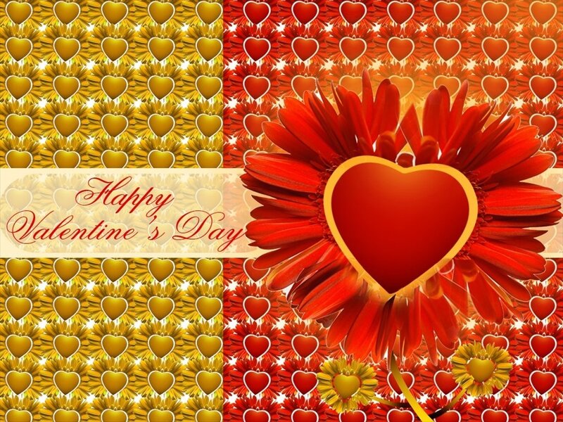 Red Flower with Heart — Festive