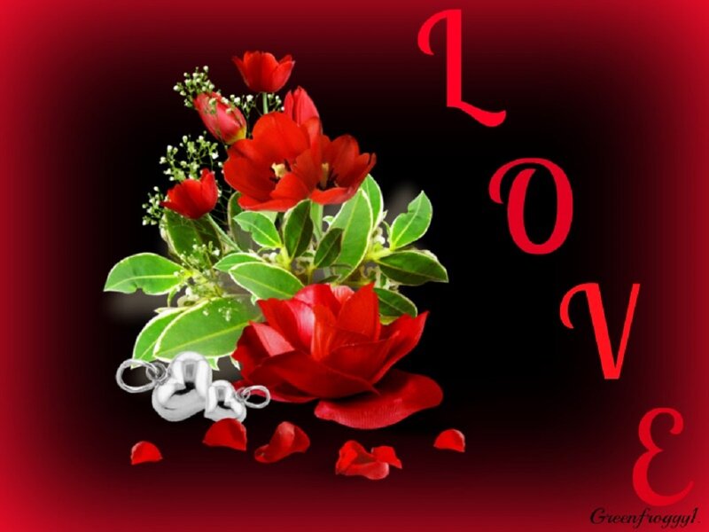 Red Flowers and Heart Charms