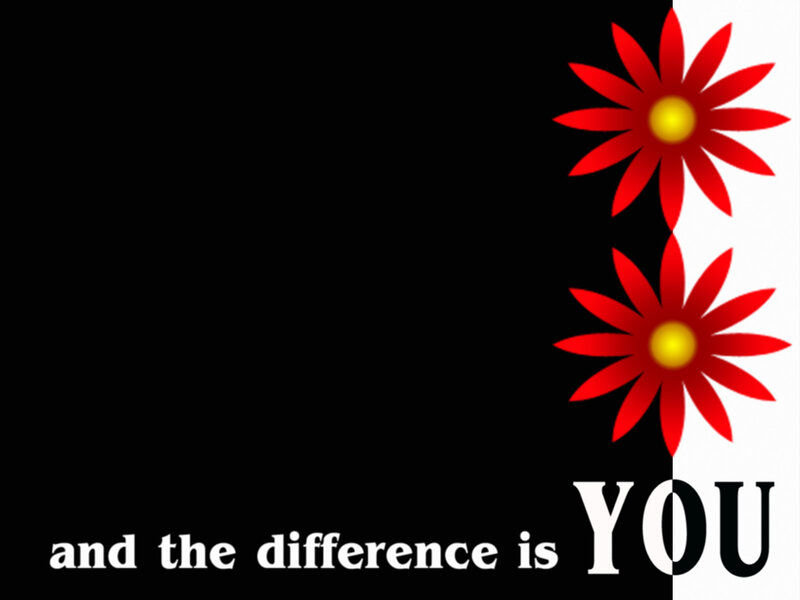red flowers and text