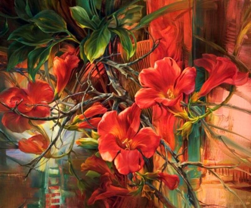Red Flowers in a Bouquet