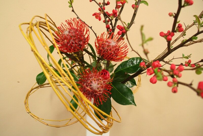 Red Flowers in Arrangement