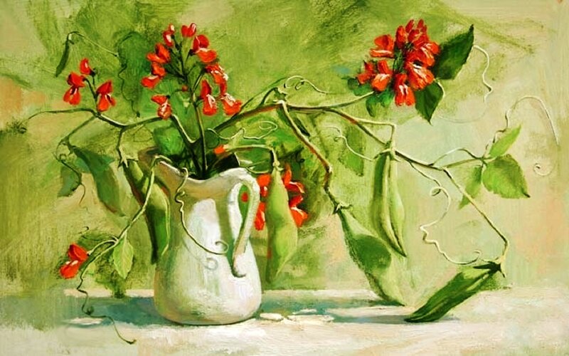 Red Flowers in Pitcher