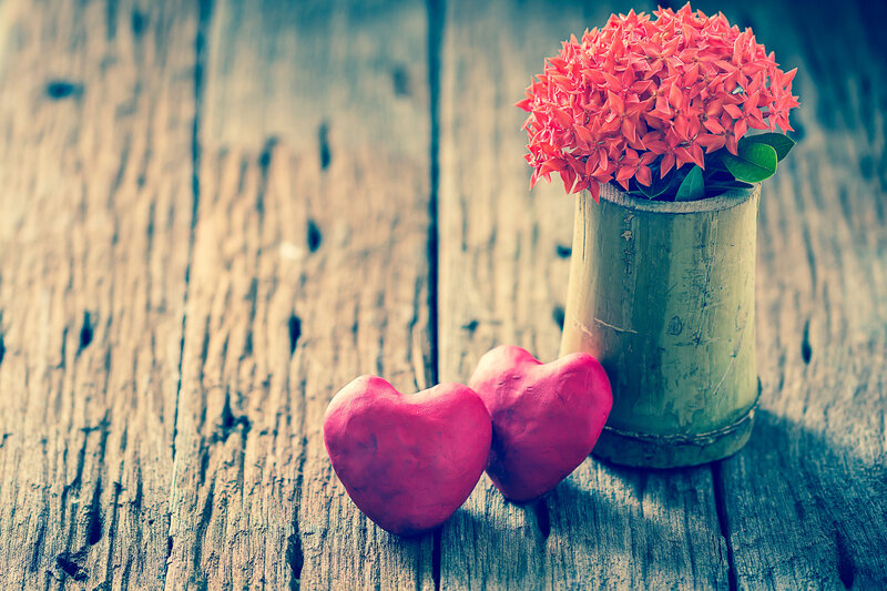 Red Flowers in Vase — Romantic